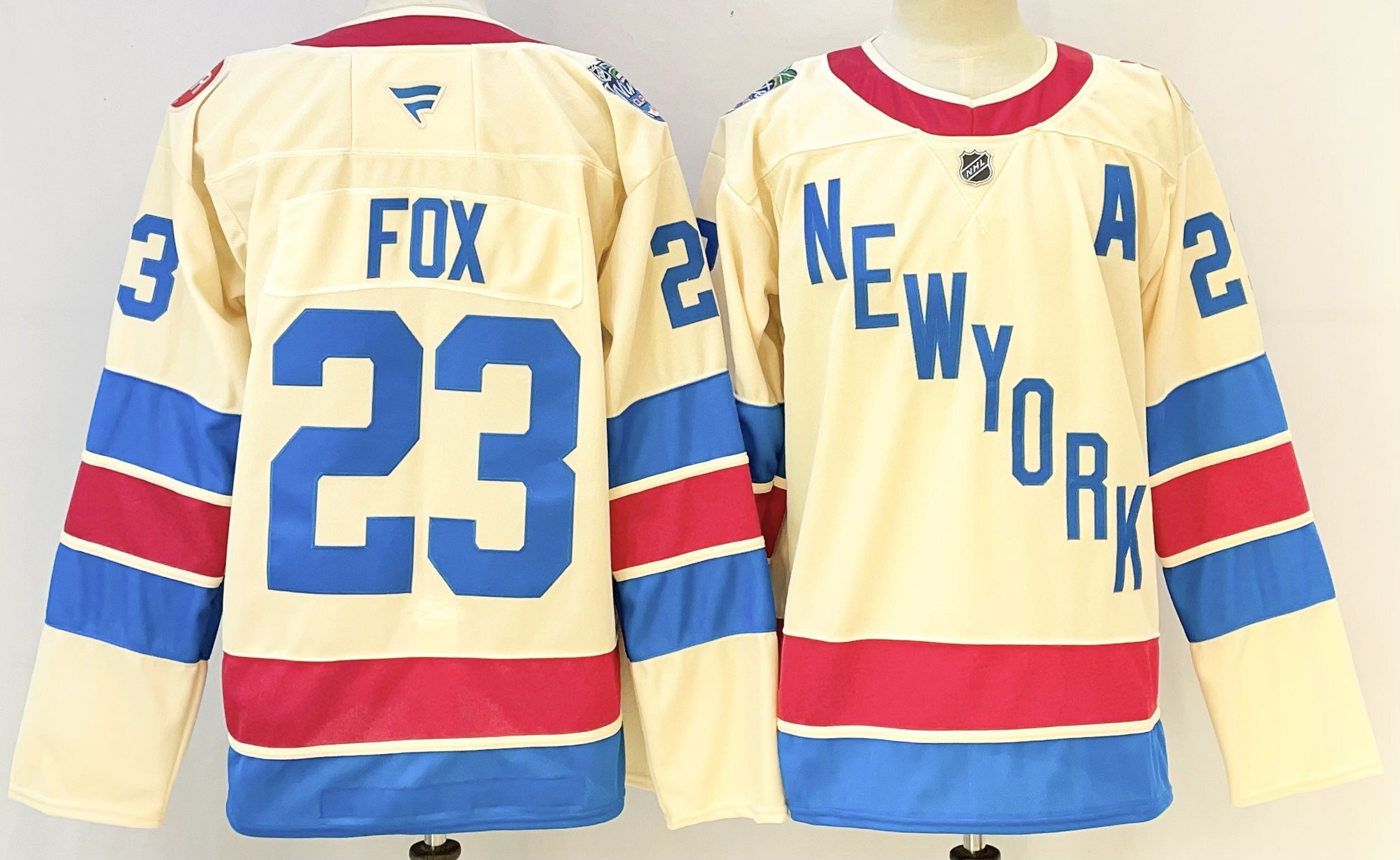 Men 2026 New York Rangers #23 Fox Cream NHL Jersey style 01